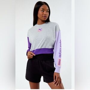 Puma Women's Gray and Purple Sweatshirt
